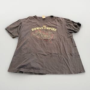 JHK Tsocean Mens Brown The Romans Empire Graphic Print Short Sleeve T-Shirt XL